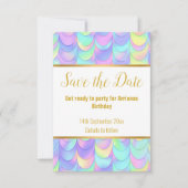 HÜBSCHE PASTEL RAINBOW SCALES REAKTION RSVP CARD KARTE (Vorderseite)
