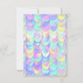 HÜBSCHE PASTEL RAINBOW SCALES REAKTION RSVP CARD KARTE (Rückseite)
