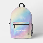 Hübsche Pastel Rainbow Sparkle Personalisiert Bedruckter Rucksack (Vorderseite)