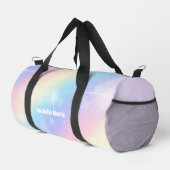 Hübsche Pastel Rainbow Sparkle Personalisiert Duffle Bag (Rechte Ecke)