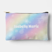 Hübsche Pastel Rainbow Sparkle Personalisiert Zubehörtasche (Vorderseite)