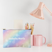 Hübsche Pastel Rainbow Sparkle Personalisiert Zubehörtasche