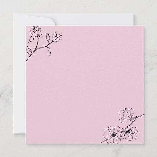 Hübsche Pastel Rosa Magnolia Flat Dankeskarte (Rückseite)