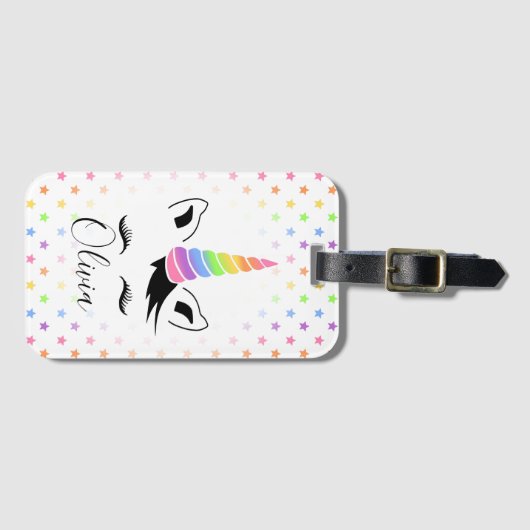 Hübsche Pastel Unicorn Gepäckanhänger (Vorderseite (Horizontal))