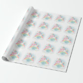 Hübsche Pastel Unicorn Geschenkpapier (Ungerollt)