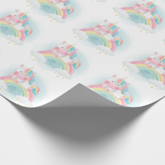 Hübsche Pastel Unicorn Geschenkpapier