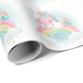 Hübsche Pastel Unicorn Geschenkpapier (Rolleneckpunkt)