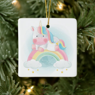 Hübsche Pastel Unicorn Keramikornament