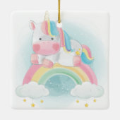 Hübsche Pastel Unicorn Keramikornament (Rückseite)