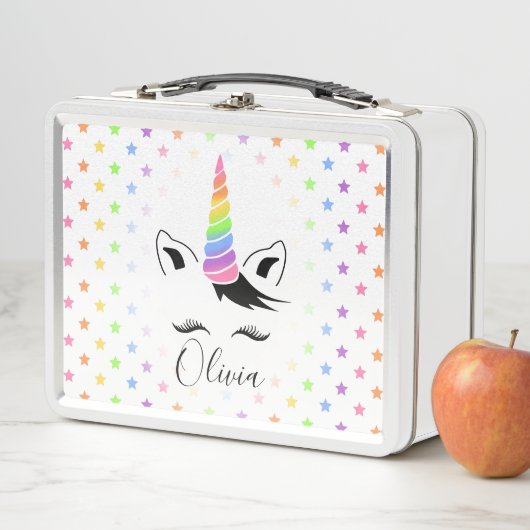 Hübsche Pastel Unicorn Metall Lunch Box (Beispiel)