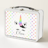 Hübsche Pastel Unicorn Metall Lunch Box (Vorderseite)