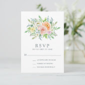Hübsche Pastel Watercolor Blumenstrauß Hochzeit RSVP Karte (Stehend Vorderseite)