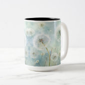 HÜBSCHE PASTEL WATERCOLOR DANDELION BLUME ZWEIFARBIGE TASSE (VorderseiteRechts)