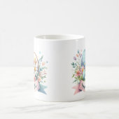 Hübsche Pastel Watercolor Florals Happy Osterfeier Kaffeetasse (Mittel)
