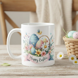Hübsche Pastel Watercolor Florals Happy Osterfeier Kaffeetasse