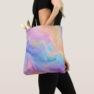 Hübsche Pastel Watercolor Rainbow Liquid Pour Art Tasche