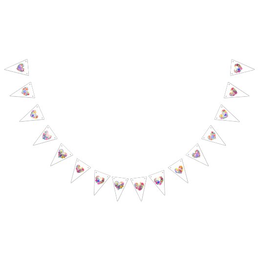 Hübsche Pastelfarben Blumenhörnchen Wimpelkette (Alle)