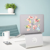 Hübsche Pastell-Blume Aufkleber (Laptop auf Schreibtisch)