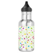 Hübsche Pastell-Blume Edelstahlflasche (Rechts)