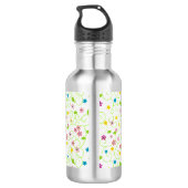 Hübsche Pastell-Blume Edelstahlflasche (Rückseite)
