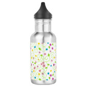 Hübsche Pastell-Blume Edelstahlflasche (Links)
