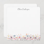 Hübsche Pastell-Blume Personalisiert Mitteilungskarte (Vorne/Hinten)