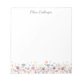 Hübsche Pastell-Blume Personalisiert Notizblock (Vorderseite)