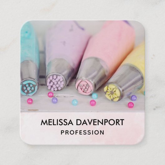 Hübsche Pastell-Farbtöne Quadratische Visitenkarte (Vorderseite)