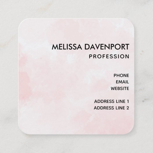 Hübsche Pastell-Farbtöne Quadratische Visitenkarte (Rückseite)