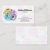 Hübsche Pastell-Floral-Fotokarte Visitenkarte (Vorne/Hinten)