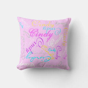 Hübsche Pastell-Glow-Reversible-Name-Collage-Kisse Kissen