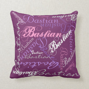 Hübsche Pastell-Glow-Reversible-Name-Collage-Kisse Kissen