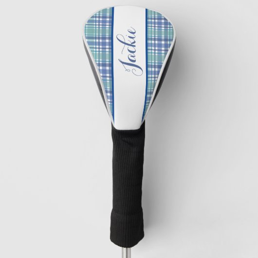 Hübsche Pastell Karierter Golf Head Cover Headcover (Vorderseite)