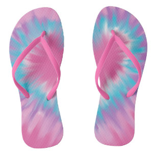 Hübsche Pastell-Krawatte-Färbepaare von Flip Flops Badesandalen