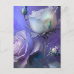 Hübsche Pastell Lila irisierende Blume Postkarte
