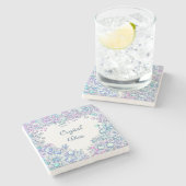 Hübsche Pastell-Luxus Edelsteinkristall-Diva Steinuntersetzer (Seitenansicht)