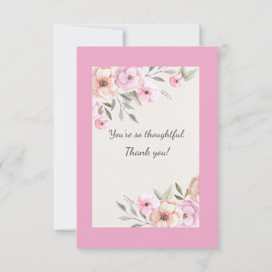 Hübsche Pastell-Petalen Dankeskarte (Rückseite)