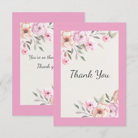 Hübsche Pastell-Petalen Dankeskarte (Vorne/Hinten)