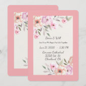 Hübsche Pastell-Petalen Einladung (Vorne/Hinten)