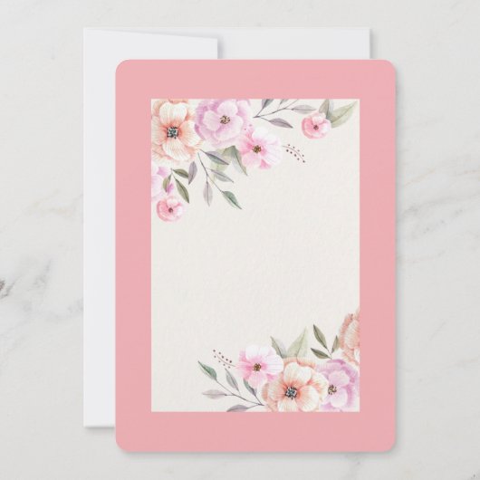 Hübsche Pastell-Petalen Einladung (Rückseite)