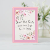 Hübsche Pastell-Petalen Save The Date (Stehend Vorderseite)
