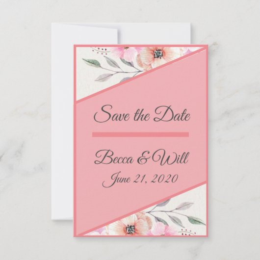 Hübsche Pastell-Petalen Save The Date (Vorderseite)