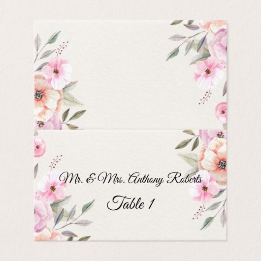 Hübsche Pastell-Petals-Tischnummern (Außenseite Aufgefaltet)