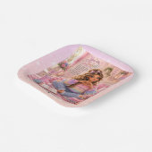 Hübsche Pastell-Pink-Regenbogen-Christen-Mädchen-B Pappteller (Gewinkelt)