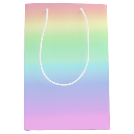 Hübsche Pastell Rainbow Ästhetische Strahlung Mittlere Geschenktüte (Vorderseite)