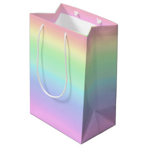 Hübsche Pastell Rainbow Ästhetische Strahlung Mittlere Geschenktüte