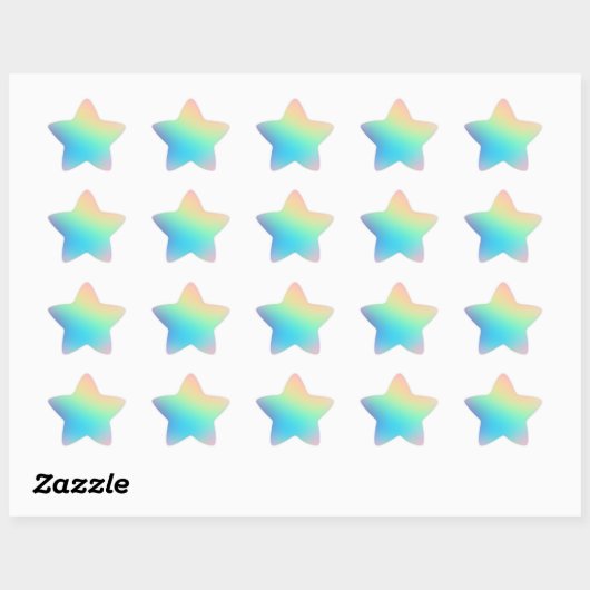 Hübsche Pastell Rainbow Gradient Star Sticker (Blatt)