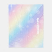 Hübsche Pastell Rainbow Sparkle Girly Monogram Kid Fleecedecke (Vorderseite)