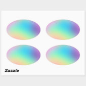 Hübsche Pastell-Regenbogenfarben Oval-Aufkleber Ovaler Aufkleber (Blatt)