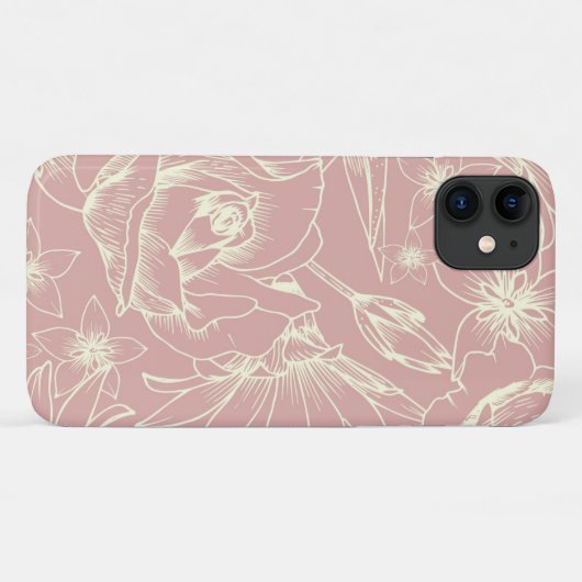 Hübsche Pastell-Rosa-Blume Case-Mate iPhone Hülle (Rückseite (Horizontal))
